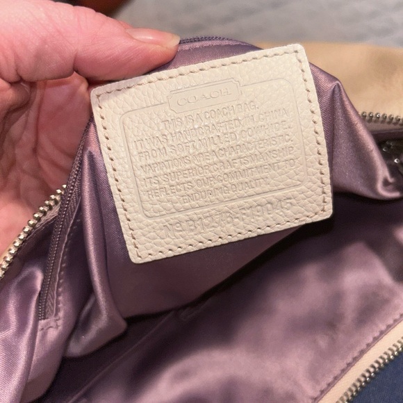 Coach Tan and Cream Shoulder Bag